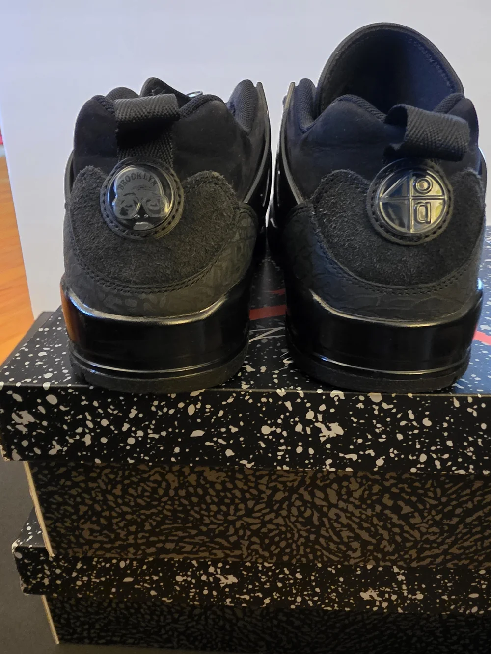 Jordan Men's All-Black Suede & Leather Low-Top Sneakers